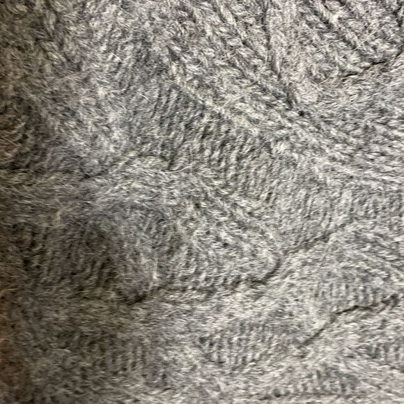 Theory Gray Wool Alpaca Blend Shawl Collar Chunky Cable Knit Cardigan Size S - Picture 11 of 13